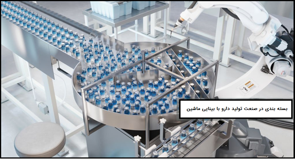 بسته بندی در صنعت تولید دارو با بینایی ماشی بینا اکسپرتز