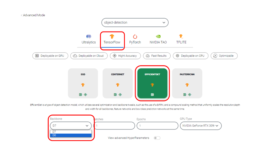 انتخاب مدل EfficientNet در بینا اکسپرتز