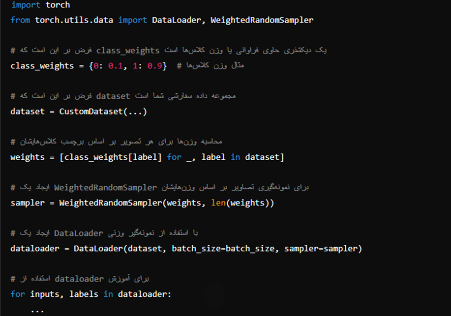 پیاده‌سازی انتخاب تصویر وزن دار با استفاده از PyTorch